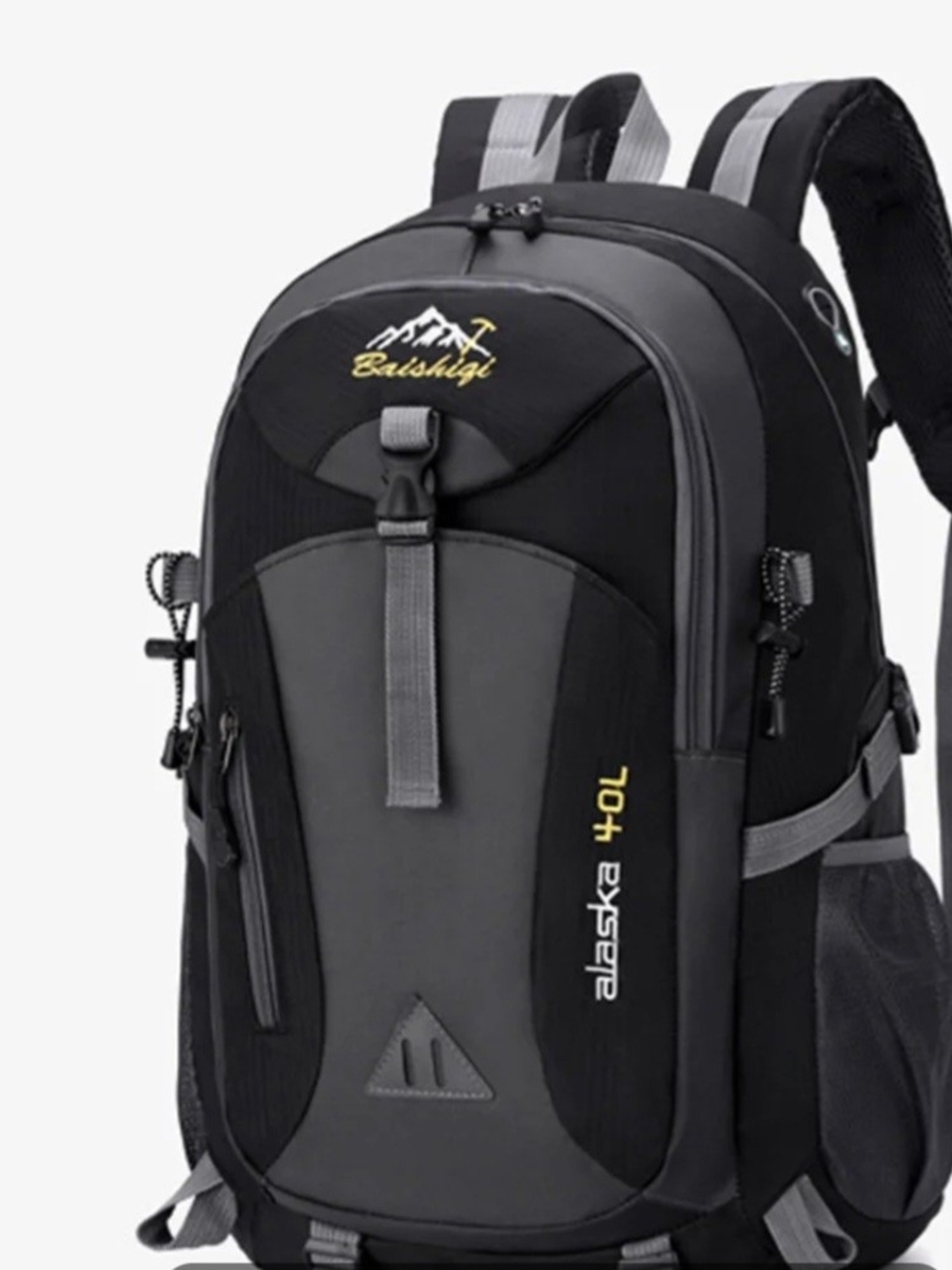Brishigi 40L Black & Gray Men's Hiking Backpack